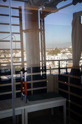 Infrared Sauna with a view of the Hollywood Hills