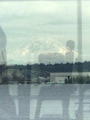 Zoomed in view of Rainier from the gym