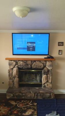 55 Inch Above Fireplace
NO CABLES!!