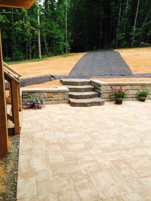 Techo Bloc Maya Step; Quary Stone Wall & Nicolock Stone Ridge XL