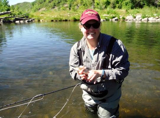 Me with one of SEVEN fish I netted in the half day fishing!