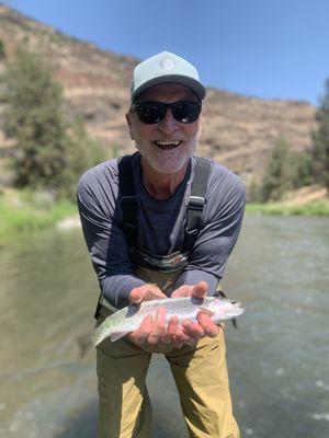 My husband with one of the many fish we caught.