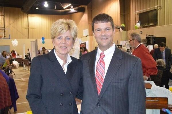 Debbie and I in our freshly cleaned and pressed suits!