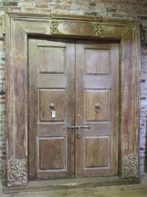 c1800's Door with frame, Heavy teakwood