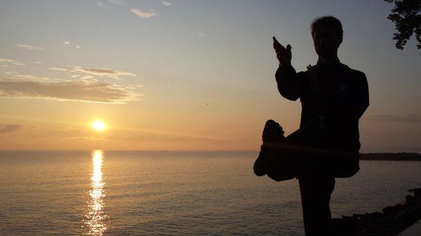 Tai Chi practice at Lake Erie