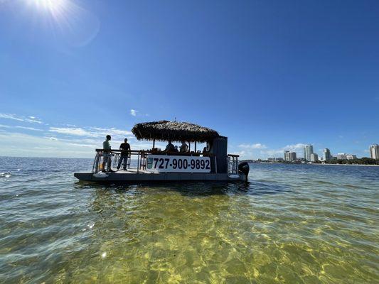 Tiki boat From the sandbar !