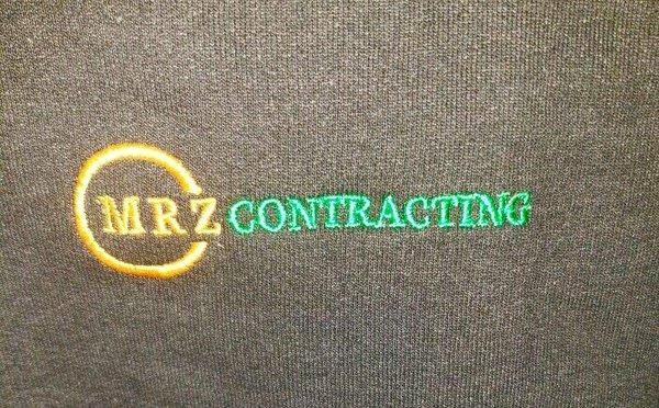 Our logo on one of our employee hoodies.