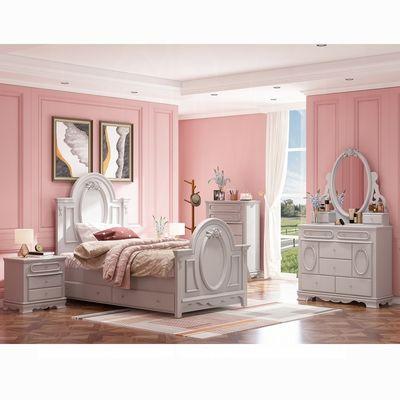 YOUTH BEDROOM SET WHITE FINISH PRINCESS STYLE