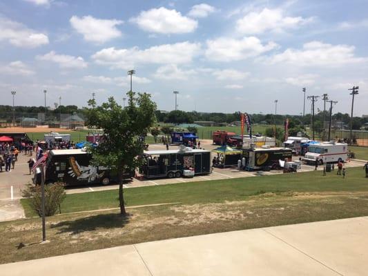 So many food trucks, art and vendor booths with kid's activities inside