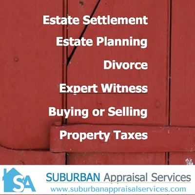 Suburban Appraisal Services provides expert, honest, appraisals of your property to ensure you receive the fairest market value.