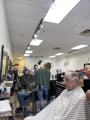 Busy Tuesday at the Barber Company