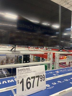 A price tag for a television