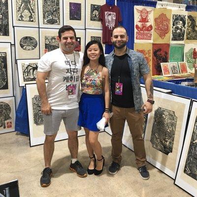 With artists Brian Reedy and Pete Santa-Maria