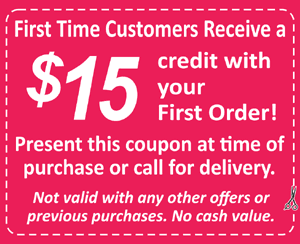 $15 Credit to be redeemed by first time customers, use it today!