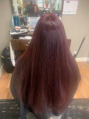 Beautiful Red Violet Hair Color