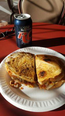 Meatball and scamutz on fresh italian bread.