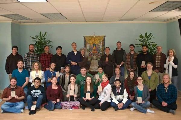 Young Adults Received the Five Mindfulness Trainings from Dharma teachers. Feb. 2015