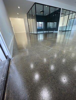 Polished Concrete Floor with Clear Coating System.