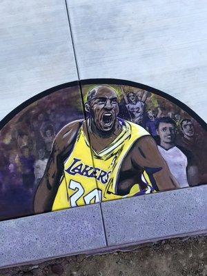 Kobe court mural and staining project.