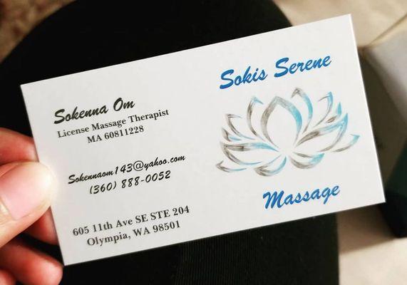 My business card with location and contact information!