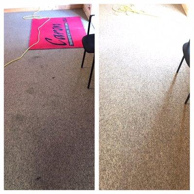 Grease and Oil removed from Commercial Building with Glue Down carpet ~ By Chem-Dry of San Angelo