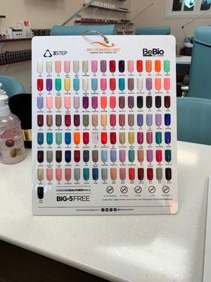 Available gel colors.