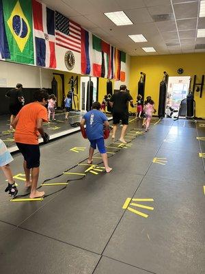 Kids cardio kickboxing class