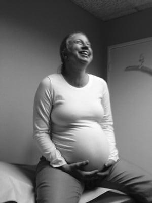 At Denise's office, a couple weeks prior to giving my best birth possible!