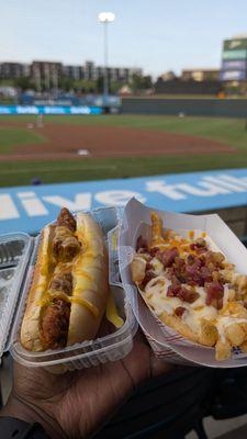 Food atop the dugout