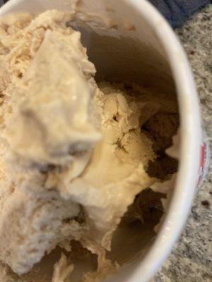 Improperly packed pint of ice cream