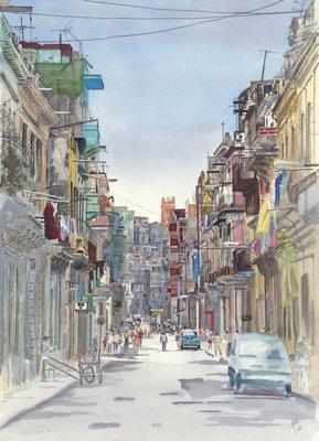 Cuba 41"X29" Watercolor on Arches 500lb