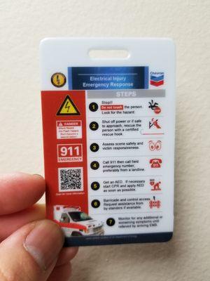 Plastic safety cards!