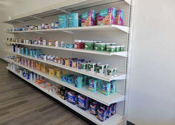 Array of over the counter medication & supplements to purchase.