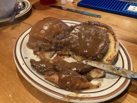 1/2 Order of Hot Hamburger Sandwich with Mashed Potatoes