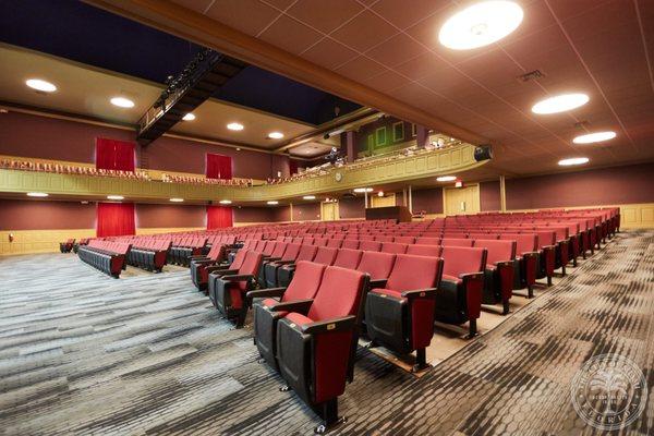 A glimpse of the updated seating and carpet at the Manuel Artime Theater.