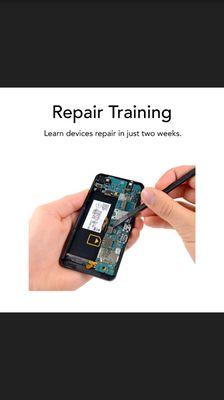 We can train people how to do repairs on Smart phone & computer .