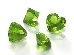 August Birthstone: Peridot. Free Peridot with purchase of 14 Kt white or yellow gold ring, pendant, or earring mountings.