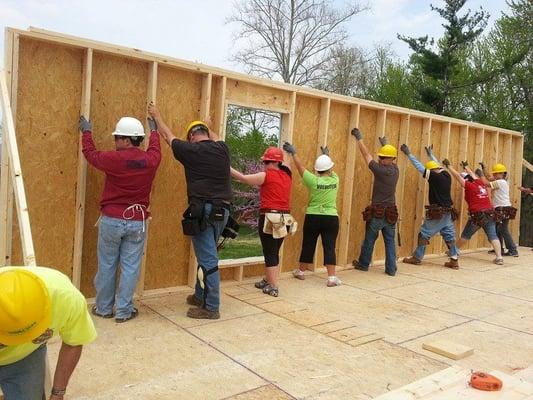 Vision Leadership volunteer day on the Habitat build site.