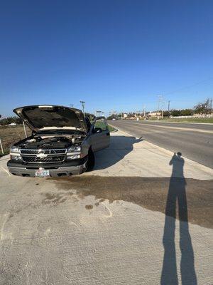 Radiator busted after he fixed my truck not