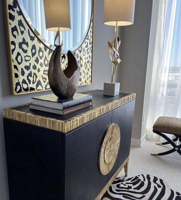 Another John Richard chest and mirror that adds instant glam.