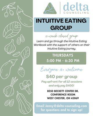 Please join us for our new intuitive eating group!