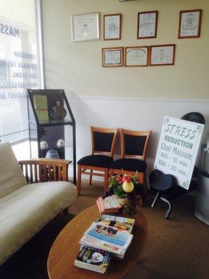 The reception room of the office