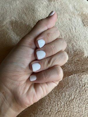 White dip powder natural nails