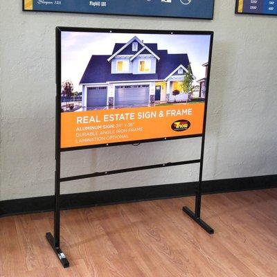 24x36 Aluminum Real Estate Sign with Angle Iron Frame available at Signs Now Tulsa