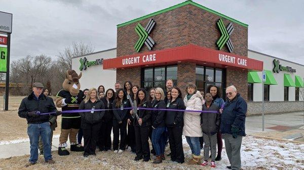 Xpress Wellness Urgent Care in Guthrie's ribbon cutting with the Guthrie Chamber of Commerce