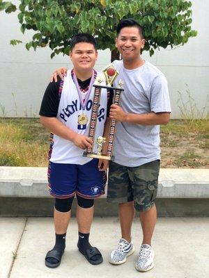 Congratulations to my God son Jaikel for winning the 2019 Central Valley Summer Showdown Basketball Tournament. 7/7/2019