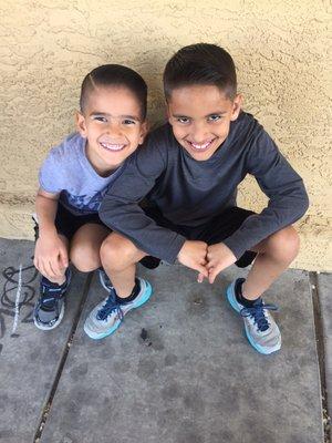 Lovin their fresh cuts!! Does anyone else's kids love their visit to the barber this much?