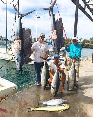 Action packed day with a couple rare sail fish.