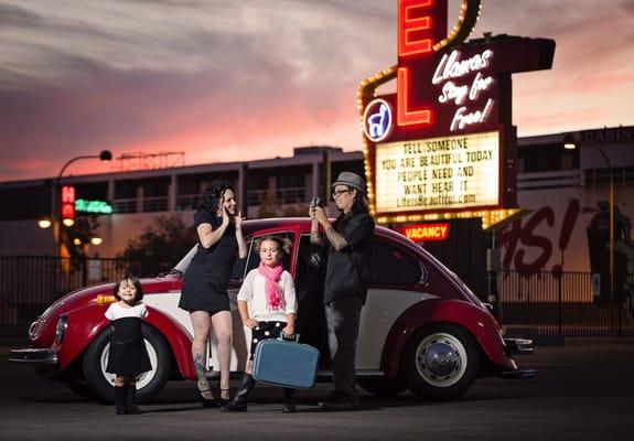 Family portraits in downtown Las Vegas