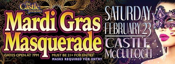 Join us Saturday Feb 23rd for the 2019 Mardi Gras Masquerade!